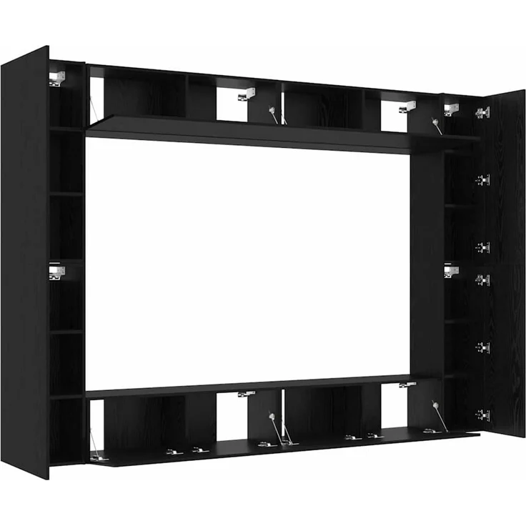 vidaXL TV-Schrankset 8 stk. 100 x 30 x 30 cm Schwarz Eichen-Optik 3332528 – Bild 5
