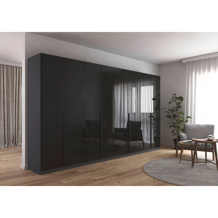 OTTO home Drehtürenschrank Kleiderschrank Schrank Garderobe AGORDO TOPSELLER Schlafzimmer (in zwei Griff-Farben, Breiten 91-405 cm, Dekor- oder Hochglanzfront) durchdachte Innenausstattung, in 8 Breiten und 2 Höhen MADE IN GERMANY – Bild 2