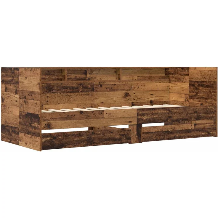 vidaXL Tagesbett mit Schubladen mit Regal Altholz Holzwerkstoff 3429640 – Bild 3