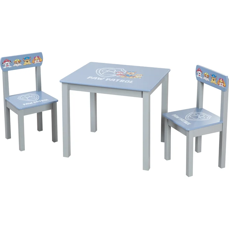 roba Kindersitzgruppe 'Paw Patrol' - 2 Kinderstühlen & 1 Kindertisch - MDF lackiert - Blau / Grau – Bild 1