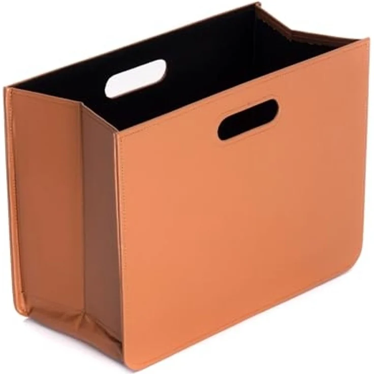 CREEDWOOD Zeitungsständer ZEITUNGSKORB "BUSINESS", Cognac Braun, Magazinsammler – Bild 1