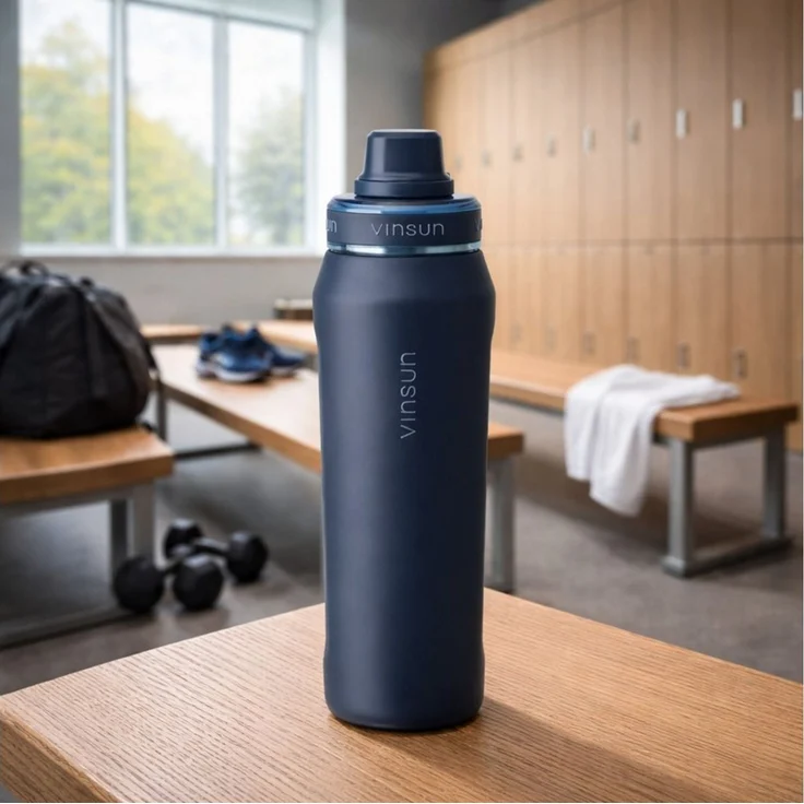 Vinsun Isolierflasche Edelstahl Trinkflasche 750ml - Thermoflasche Sport BPA frei leicht, Doppelwandig isoliert, auslaufsicher, Kohlensäure geeignet, robust – Bild 4