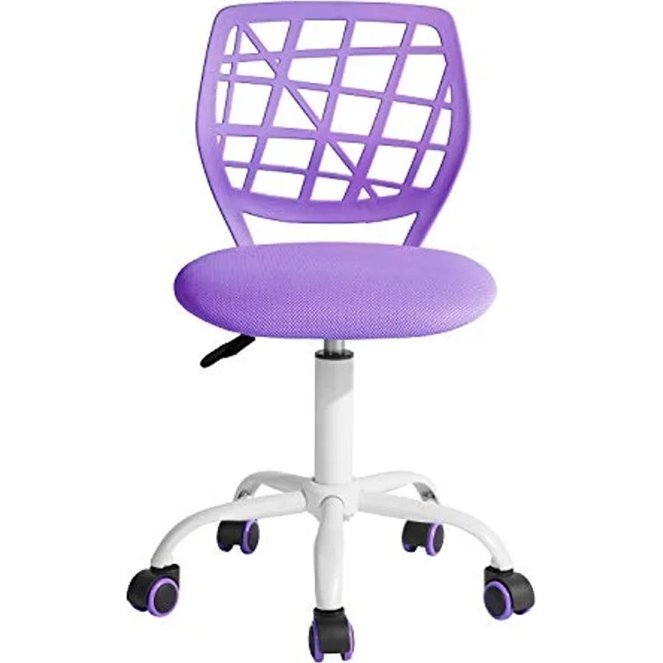 FurnitureR Farbenfroh, modernes Design, Verstellbarer Computersitz, Swivel Armless Desk, Kinder, Study Room Home Office, Stuhl, Lila, Metall, 38,5 cm x 40 cm x 75 – 87 cm