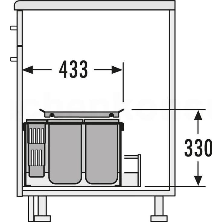 Hailo Abfallsammler 3630451 XX Inset Aufsatz XXL 18 + 12 + 4.1 Liter – Bild 3