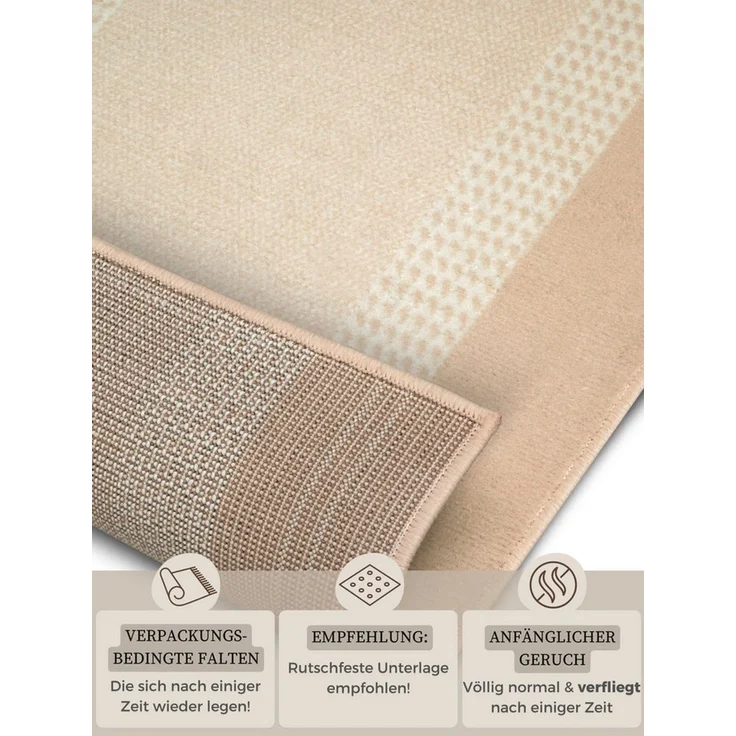 HANSE Home Teppich Band, rechteckig, Höhe: 9 mm, Kurzflor, weich, Läufer Größen, Wohnzimmer, Schlafzimmer, Esszimmer – Bild 2