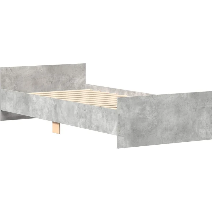 vidaXL Bettgestell mit Kopfteil Betongrau 80 x 200 cm Holzwerkstoff 8009032 – Bild 3