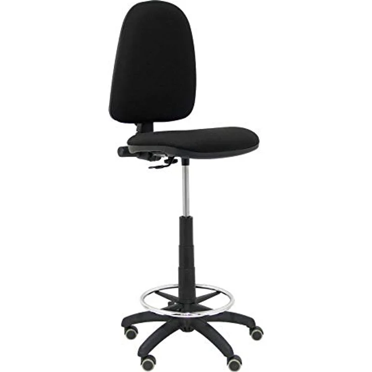 Piqueras y Crespo T04CP – ergonomischer Hocker, höhenverstellbar, Ring zum Abstützen der Füße, Rollen Schwarz – Bild 1