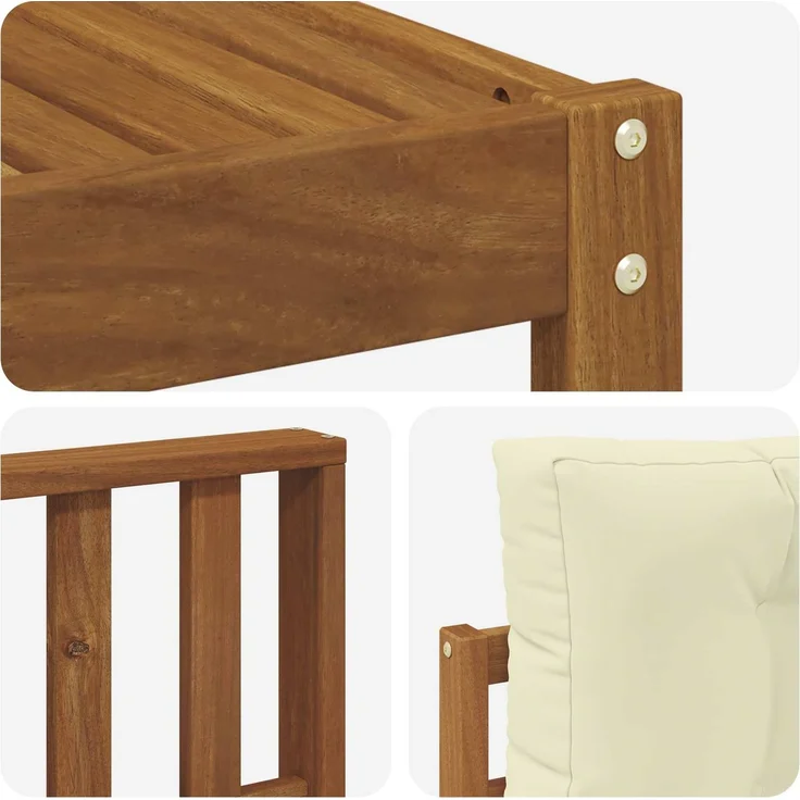 vidaXL Outdoor-Sofagarnitur 6 stk. 6-Sitzer Natur und Creme 3367818 – Bild 6