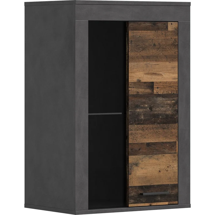 xonox. home Wohnen Jam X8BB4T40 Vitrine Glasvitrine Dekoschrank Glas-Kommode in Old Wood/Matera Nachbildung, ca. B/H/T: 60 x 86 x 35 cm – Bild 3