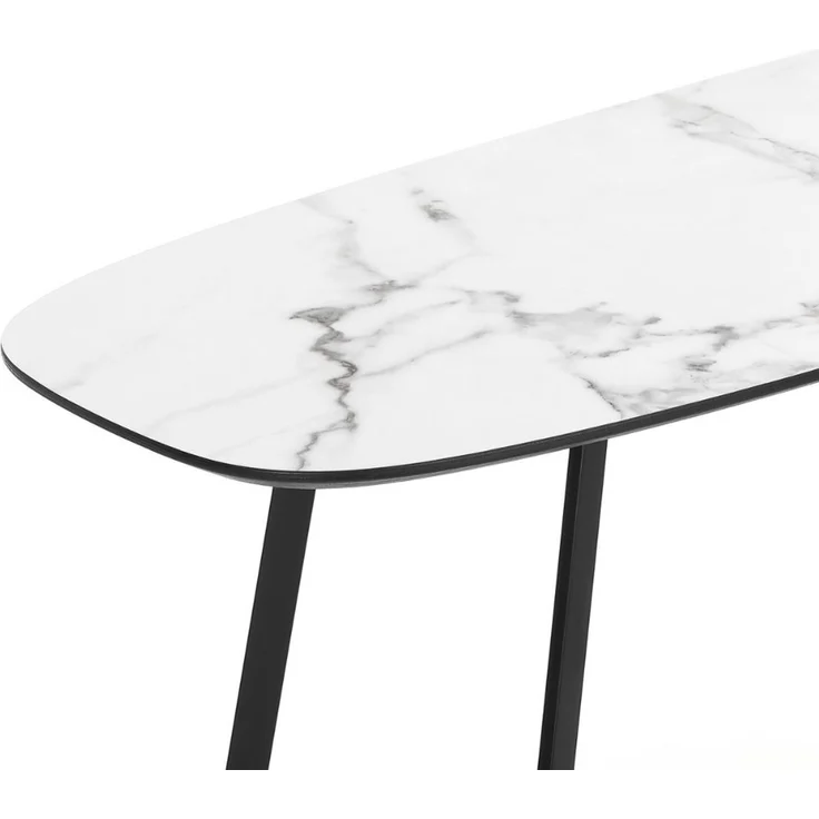 Design Konsolentisch TURIN 120cm weiss Marmor-Optik Konsole Metallgestell – Bild 2