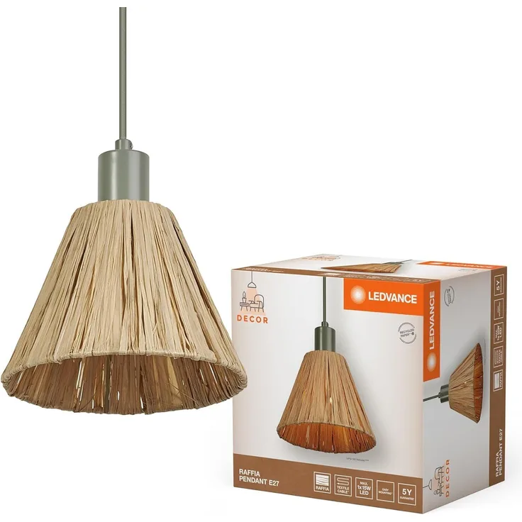 LEDVANCE Decor Raffia Pendelleuchte 1XE27 Grün