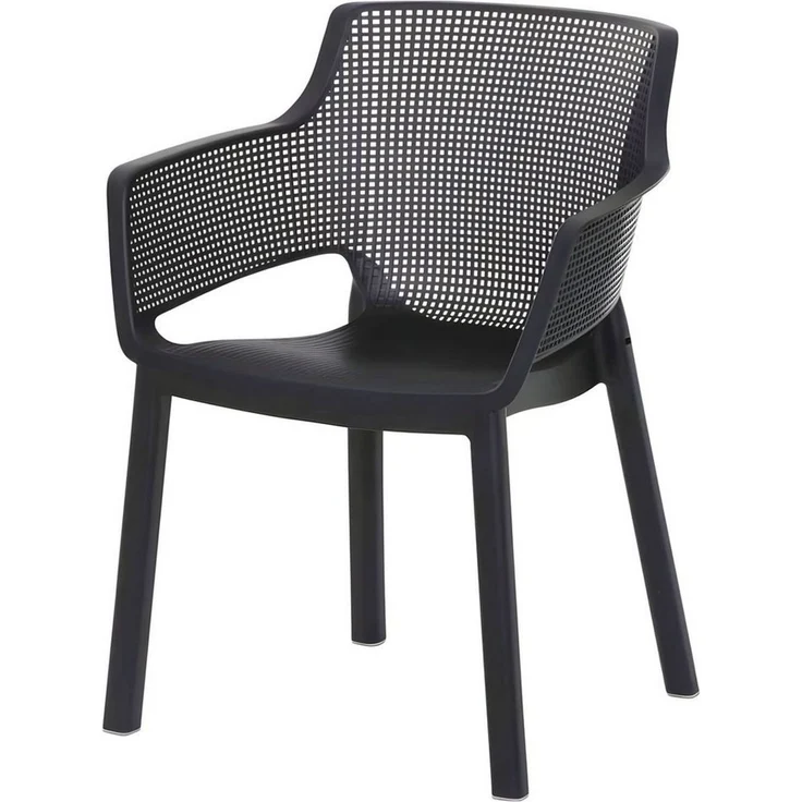 BURI Gartenstuhl Stapelstuhl "Easy" Bistrostuhl Terrassenstuhl - Stapelsessel 80cm Balkonstuhl Kunststoff graphit stapelbar Garten, Terrasse & Balkon – Bild 1