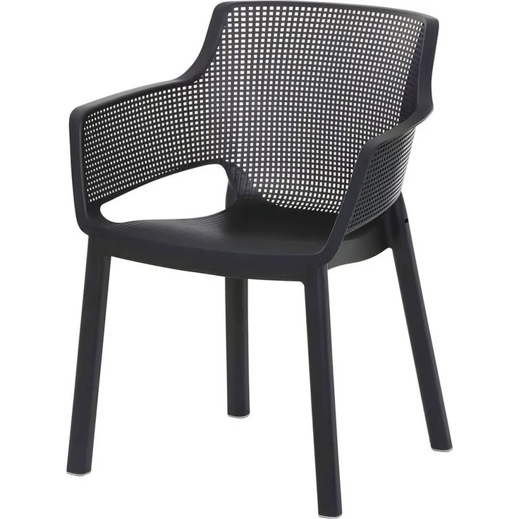 BURI Gartenstuhl Stapelstuhl "Easy" Bistrostuhl Terrassenstuhl - Stapelsessel 80cm Balkonstuhl Kunststoff graphit stapelbar Garten, Terrasse & Balkon