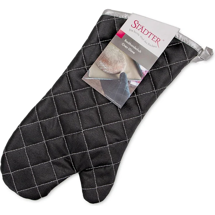 Städter Backhandschuh Schwarz Baumwolle Hitzebeständig 36,5x18 cm – Bild 3