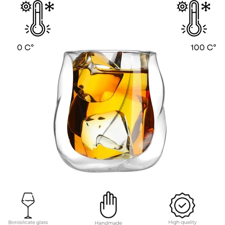 Vialli Design Doppelwandiges Whiskyglas Enzo 320 ml 8487 – Bild 2