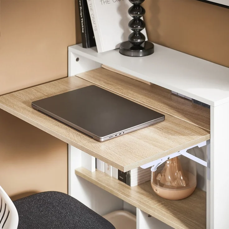 SoBuy FWT104-WN Schreibtisch, Spanplatte, Melamin, Weiß, 70 x 85 x 57 cm – Bild 5