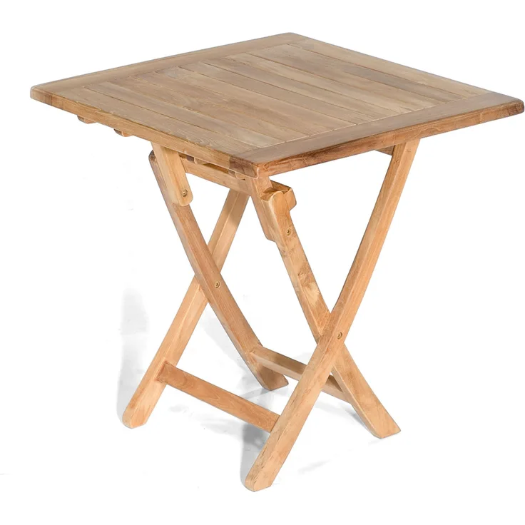 SunnySmart Teakholz-Klapptisch Perth natur Tisch 80x80 cm Balkontisch
