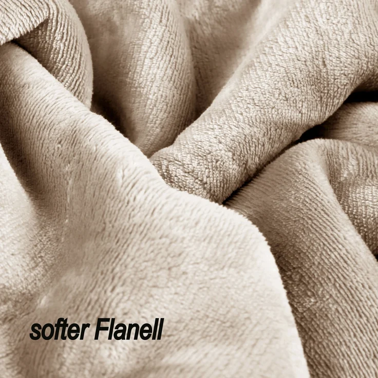 Kuscheldecke "Teddy Fleece" Sherpa/Flanell, 150x200cm Beige – Bild 6
