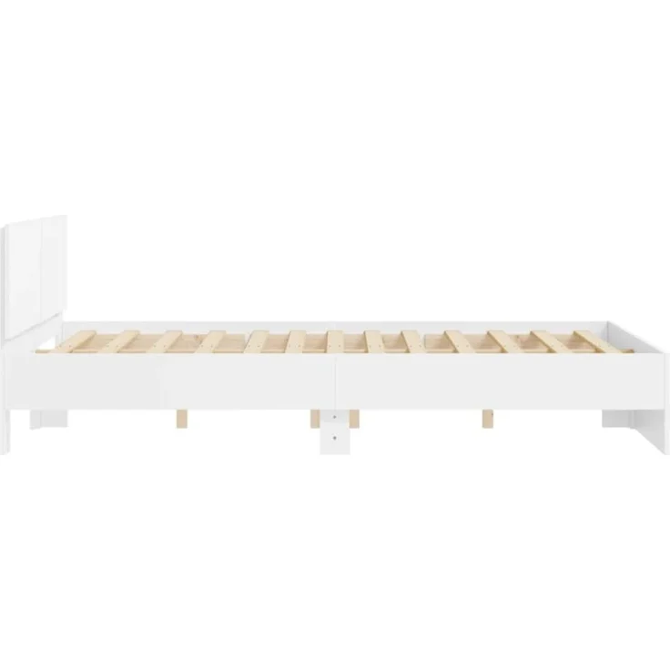vidaXL Bettgestell mit Kopfteil Weiß 140x200 cm 3207483 – Bild 4