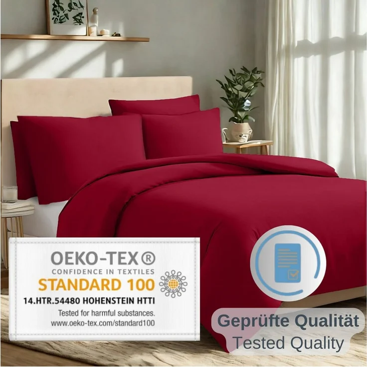Komfortec Bettwäsche Premium, 135 x 200 bis 220 x 240 cm, 6 verschiedene Größen zur Auswahl, gebürstet 100% Mikrofaser, 3 teilig, Superweiches Bettwäsche-Set, Knitterfrei, Atmungsaktiv – Bild 2