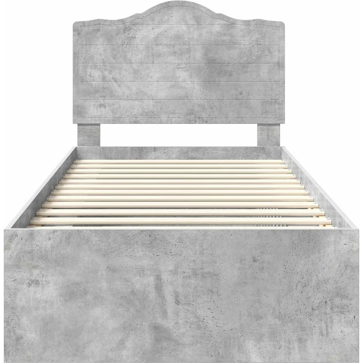 vidaXL Bettrahmen Beton Grau 75 x 190 cm Massives Kiefernholz 3413374 – Bild 6
