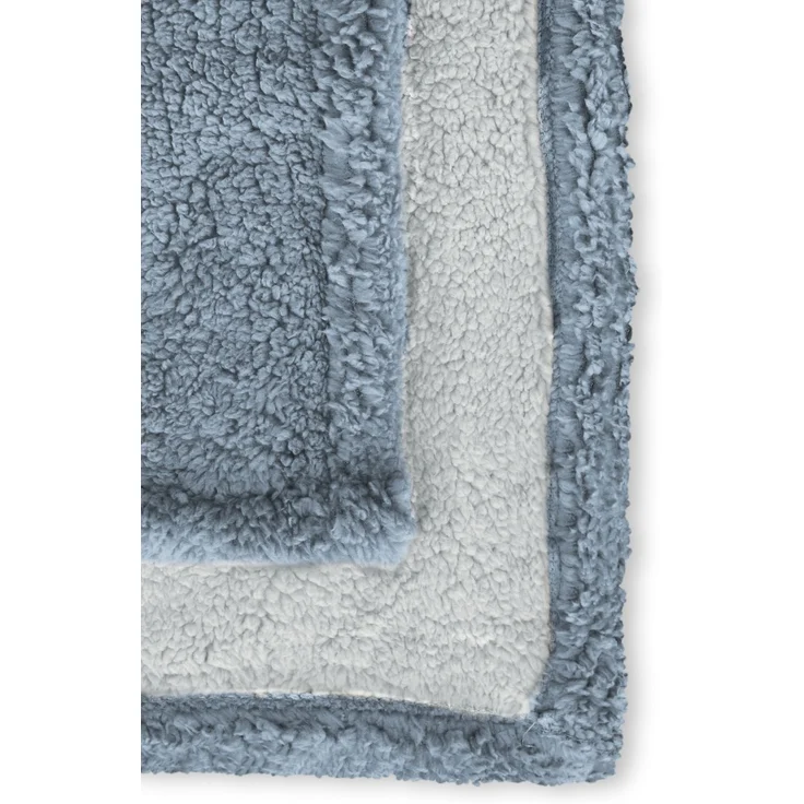 biberna Sherpa Wohndecke 0229209 SHERPA, taubenblau, 1x 150x200 cm – Bild 3