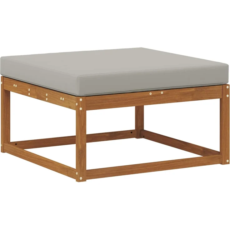 vidaXL Outdoor-Fußhocker Massivholz Akazie Natur und Hellgrau 900528 – Bild 5