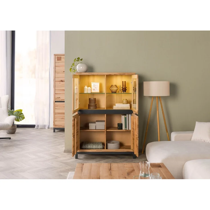 Vitrine Kernbuche 103x40x148 natur geölt VILLANDERS #102 – Bild 4
