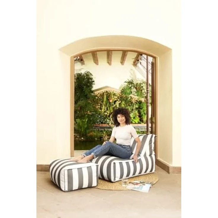 Sitting Point Rock Santorin, Outdoor-Sitzsack in Anthrazit, wetterbeständig und pflegeleicht – Bild 2