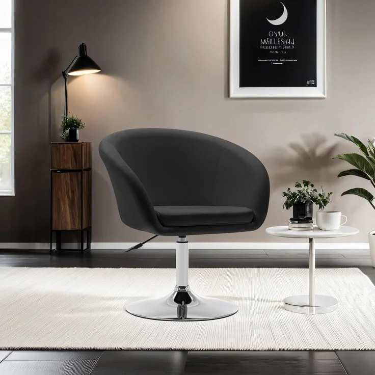Duhome Loungesessel (WY440), Schminkstuhl Cocktailsessel Drehstuhl Höhenverstellbar mit Armlehne – Bild 2