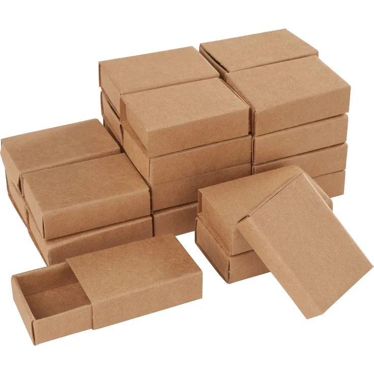 VBS Aufbewahrungsbox Streichholzschachteln, Kraftpapier blanko 5,4 cm x 3,6 cm x 1,5 cm 24er-Pack