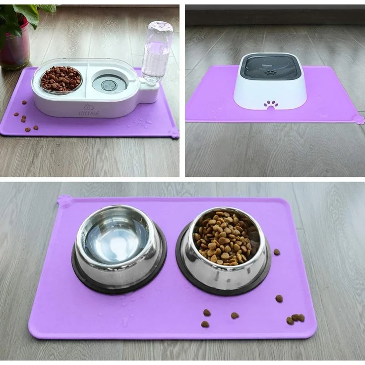 Joytale Napfunterlage für Hund und Katze rutschfest, Silikon lila, 47x30 cm – Bild 5