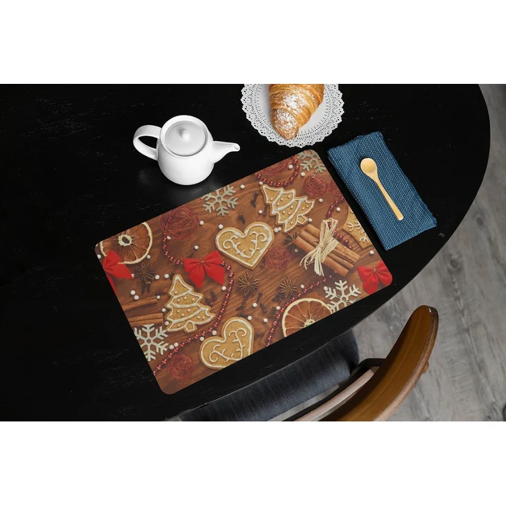 matches21 HOME & HOBBY Platzset Abwaschbare Tischsets 4er Set Weihnachten Kekse & Deko, (4-St), Platzsets als Tisch-Untersetzer und Tisch-Deko für Esstisch Teller – Bild 4