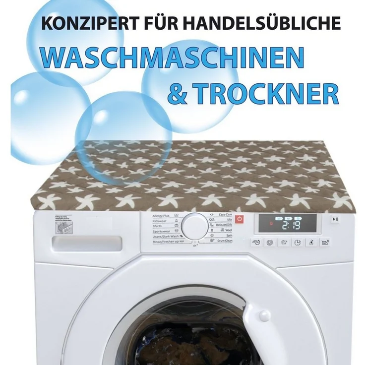 Bestlivings Waschmaschinenbezug 60x60cm aus Baumwolle/Polyester, mit Gummizug, Frottee-Steppung, maschinenwaschbar & trocknergeeignet – Bild 2