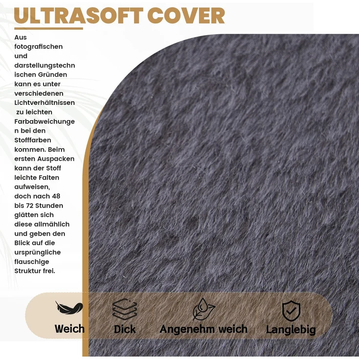 Sitzsack, ein Sitzsack für Erwachsene und Kinder, ein superweicher, bequemer und flauschiger Sitzsack für den Boden, ideal zum Spielen, Lesen und Entspannen - Mittel(Hellgrau)--Herde--98x98x60cm--YOUDENOVA – Bild 8