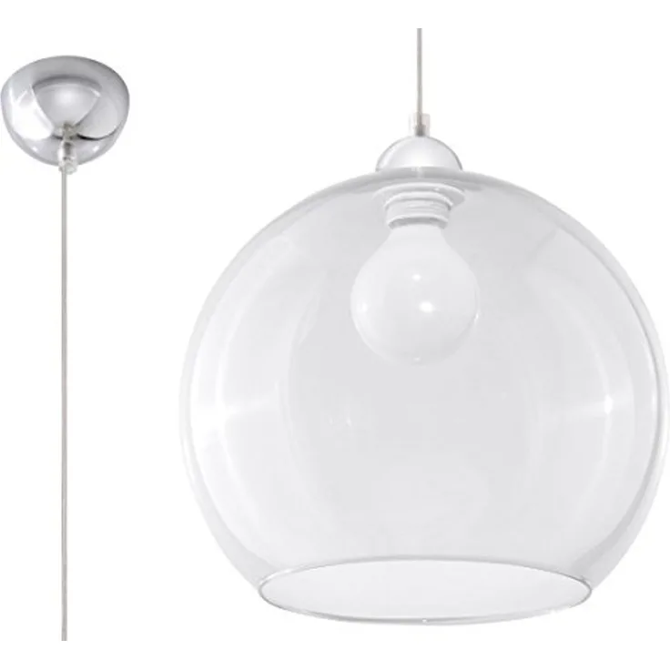 Pendelleuchte, Stahl, transparent, Chrom, H 80 cm