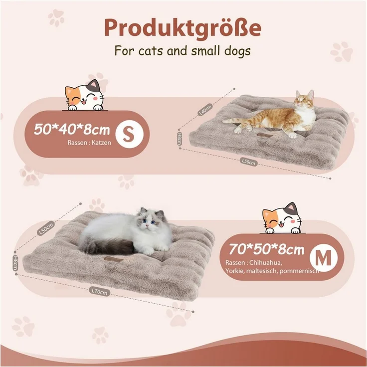 nobleza Tiermatratze Katzenbett Flauschig,Katzendecke für Katzen Waschbar Rutschfestes – Bild 1