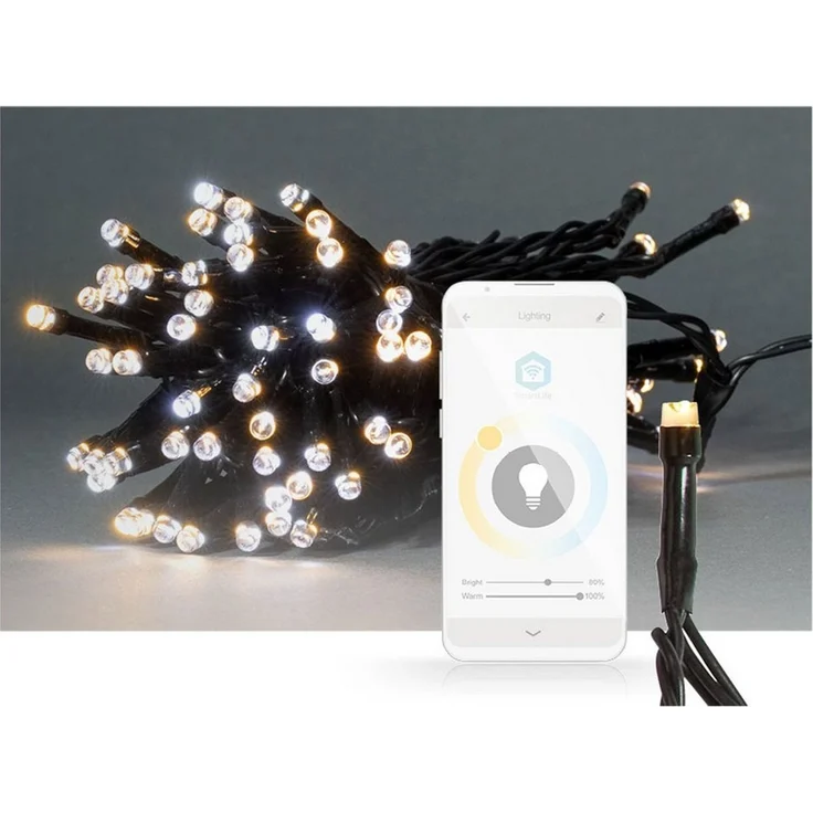 Nedis LED-Lichterkette SmartLife LED Lichterkette 5m, App- & Sprachsteuerung, IP65 Outdoor, WLAN-Lichterkette mit einstellbarem Weißlicht & 11 Leuchtmustern – Bild 2