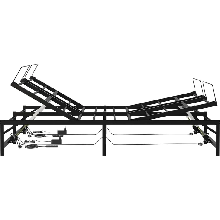 vidaXL Elektrisch verstellbares Bettgestell Schwarz 137 x 190 cm Stahl 3438619 – Bild 7