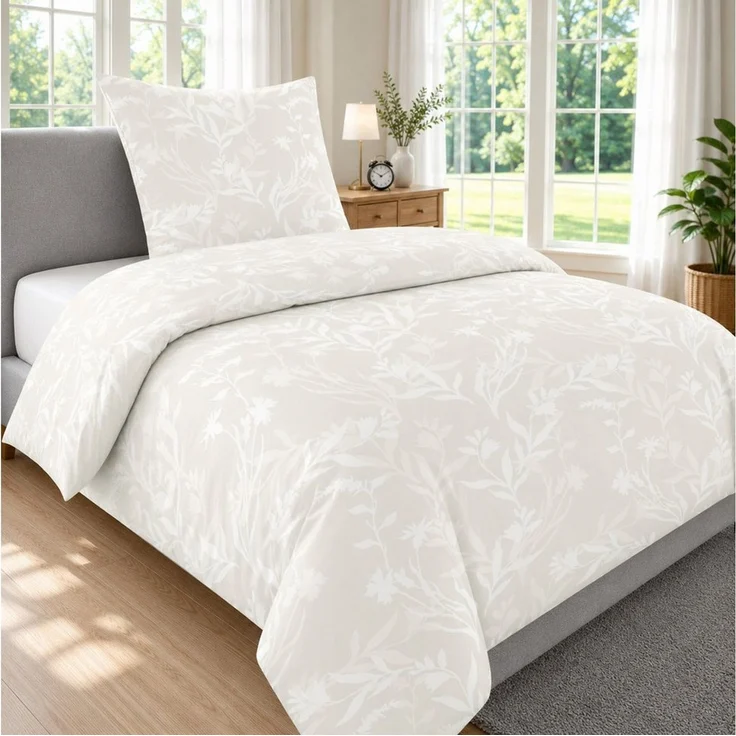 Malika Bettwäsche 135x200 + 80x80 cm atmungsaktiver Bettbezug, moderne Designs, Baumwolle, 2 teilig, pflegeleicht, hautfreundlich, angenehm weicher Stoff – Bild 1