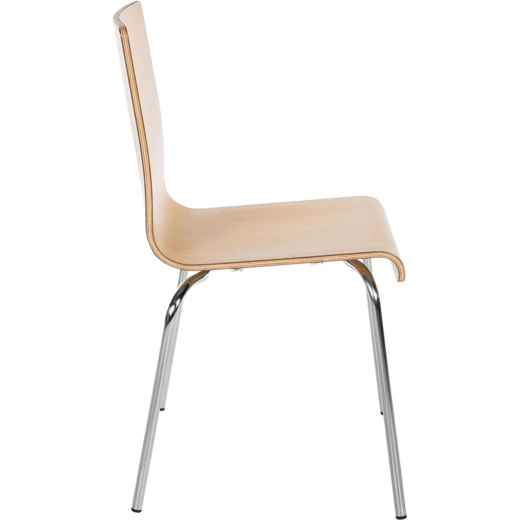 CLP 4er Set Stapelstühle Gahanna Formholz mit HPL-Laminat Stahlgestell bis 150 kg,Farbe:natur – Bild 6