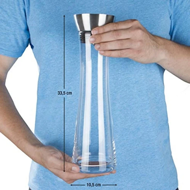Wasserkaraffe Glaskaraffe Karaffe Wasserkrug Krug Glas mit Sieb 1 Liter – Bild 7