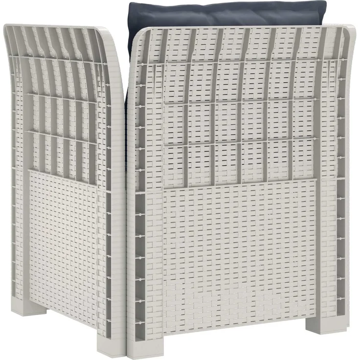 vidaXL 1-Sitzer Sessel mit Kissen Rattan-Look PP Weiß 8011879 – Bild 5