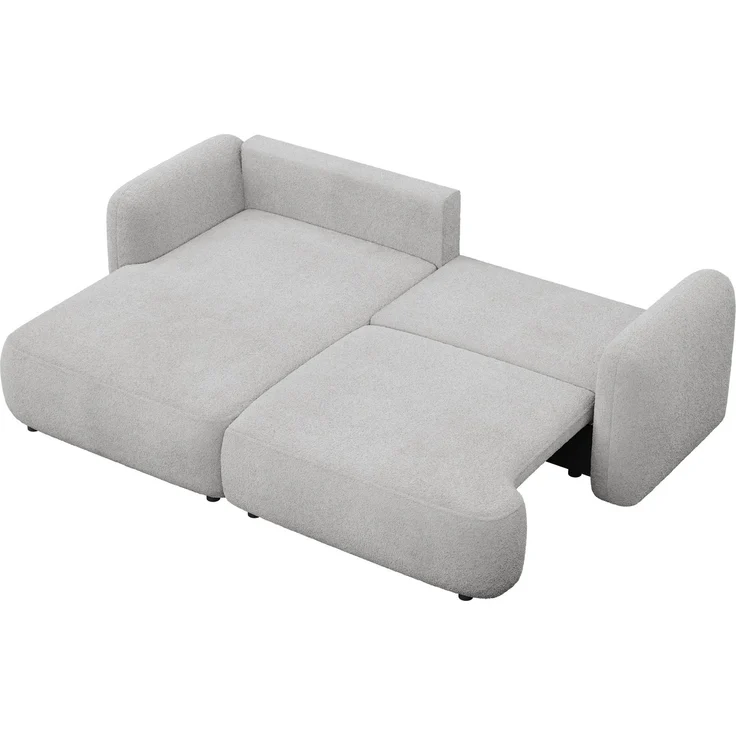Selsey Tvoya Ecksofa mit Schlaffunktion, Ottomane links, Bouclé Hellgrau – Bild 9