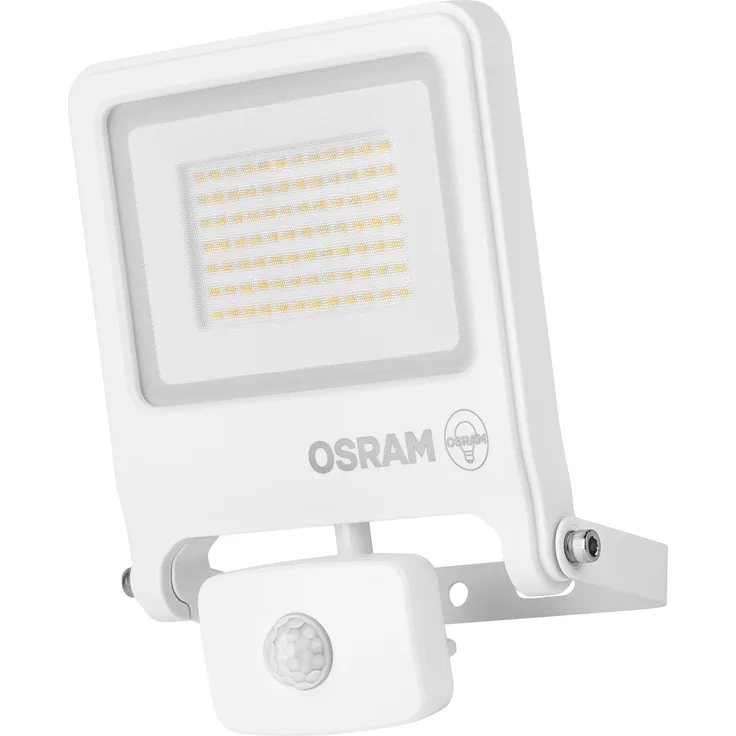 Osram ENDURA FLOOD PC 50W LED-Fluter mit Sensor, 3000K warmweiß, 5000 Lumen, IP44 Flutlicht PIR-Melder, Dämmerungsfunktion 2-1000 Lux