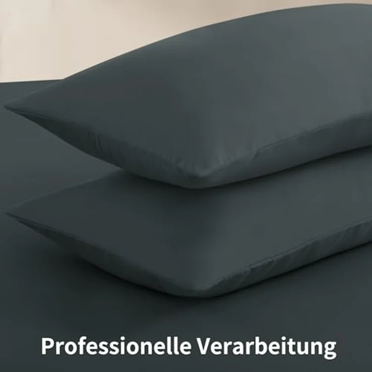 RUIKASI Kissenbezug 40 x 80 cm, 2er Set Grau, Oeko-Tex Mikrofaser mit Reißverschluss, strapazierfähig und atmungsaktiv – Bild 3