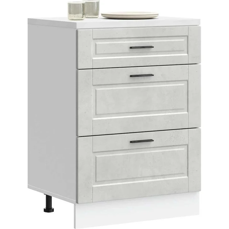 vidaXL Küchenunterschrank Porto Betongrau Holzwerkstoff 854263 – Bild 1