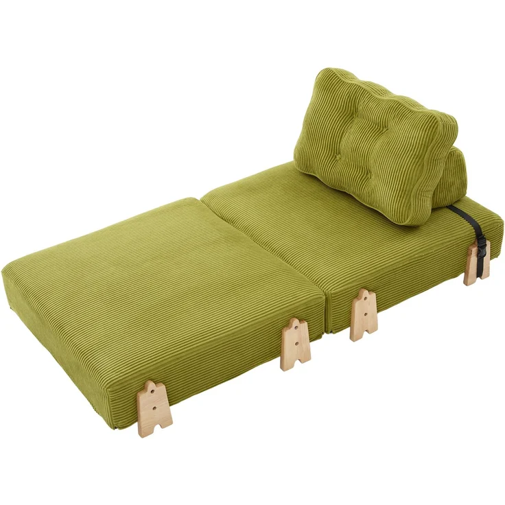 Klappstuhl 90 x 86 x 84 cm in Olive mit Cordbezug und Holzgestell – Bild 6