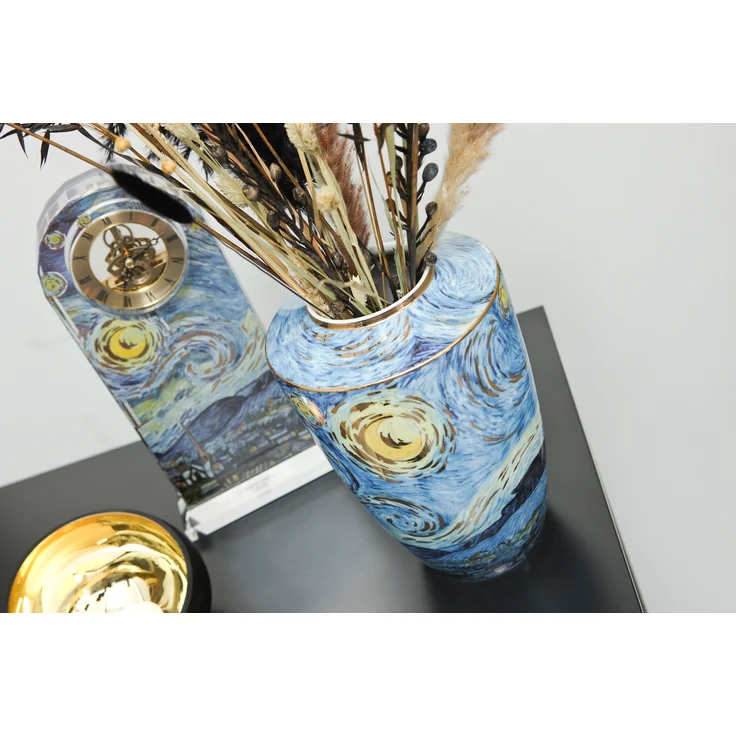 Goebel / Van Gogh `Sternennacht`,Tischuhr,v.Gogh - Sternennacht,15,0cm x 6,0cm x 32,0cm / Glas / 15,0cm x 6,0cm x 32,0cm – Bild 2
