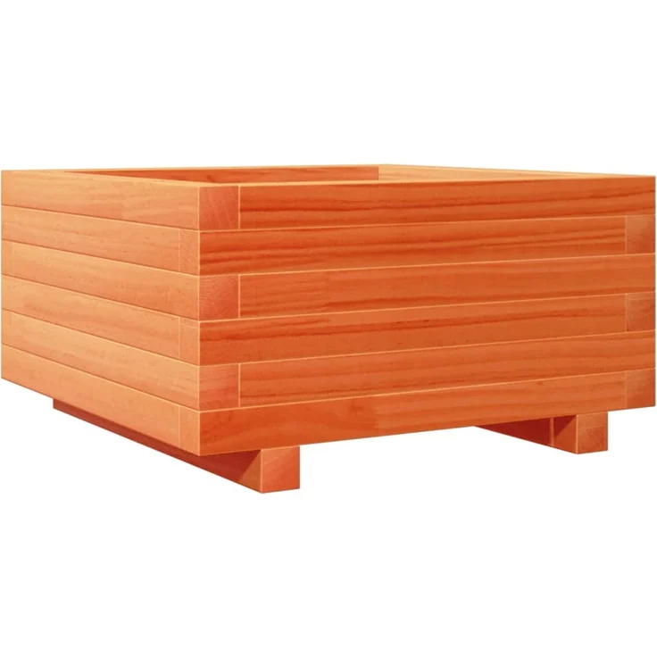 vidaXL Pflanzkübel Wachsbraun 50x50x26,5 cm Massivholz Kiefer 847295 – Bild 6